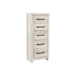 15.35 in. White 5-Drawer Chest of Drawers