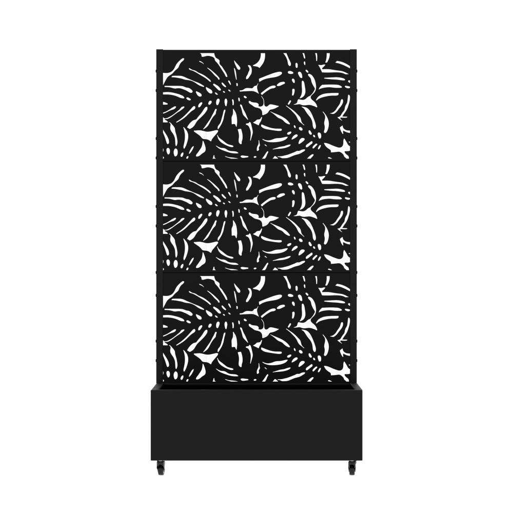 "72"" H x 35"" W Black Metal Raised Planter Box with Trellis, Privacy Screen & Vertical Garden for Outdoor Patio Decor" price history on PriceWatchPro