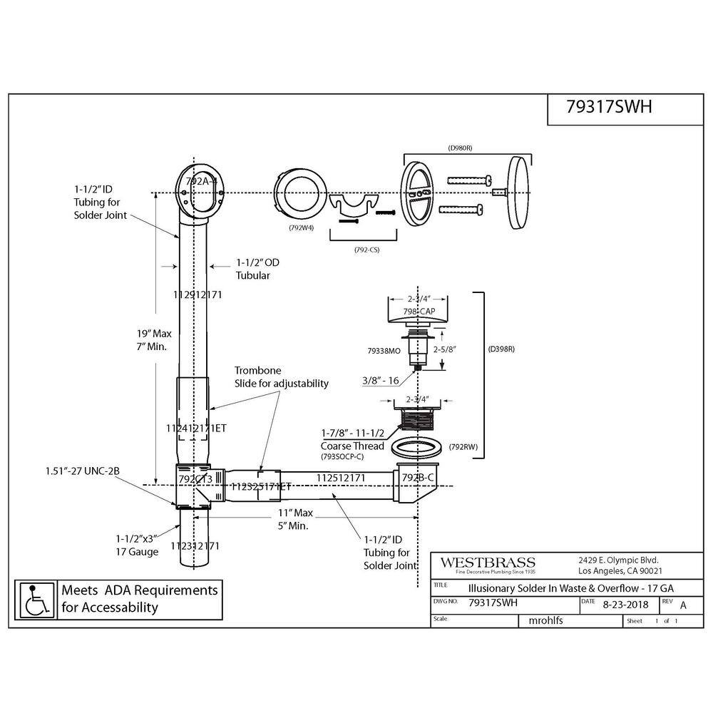 Stainless Steel Round Toe Touch Tub Drain Assembly