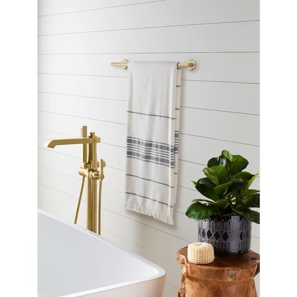 Arrondi 18 in. Towel Bar in Brushed Bronze/Golden Champagne