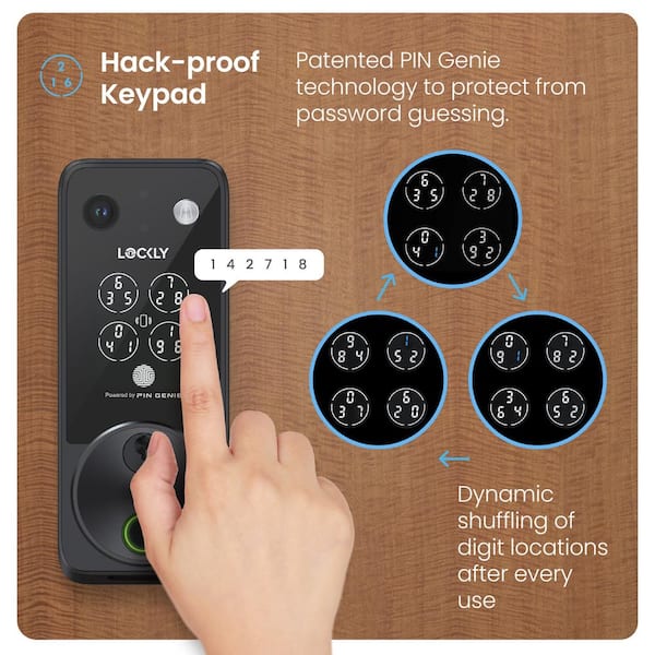 Lockly Vision 2K Video Zeno Matte Black Deadbolt Wi-Fi Doorbell Lockly Vision 2K Video Zeno Matte Black Deadbolt Wi-Fi Doorbell
