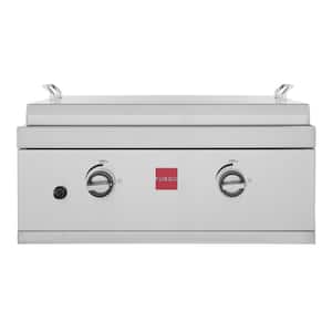 Premium 27 in. 2-Burner Built-In Natural Gas Griddle in 304 Stainless Steel