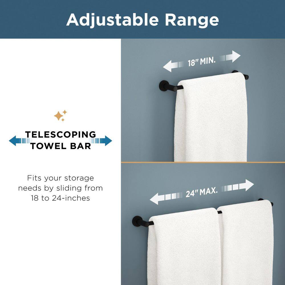 Satin Gold Adjustable Wall Mounted Double Towel Bar