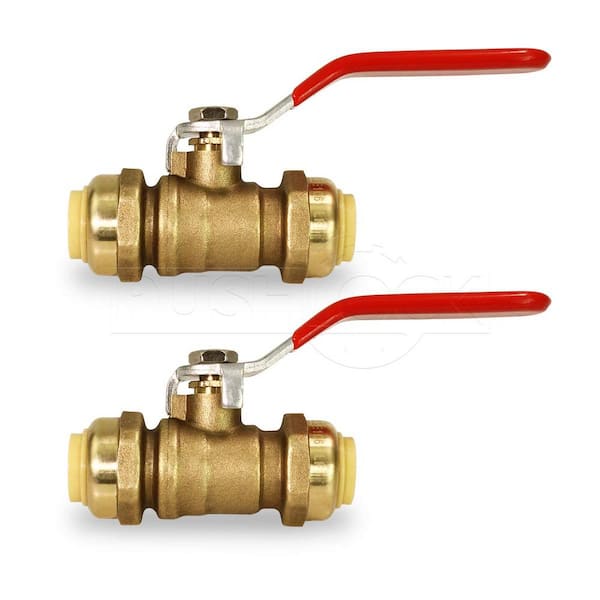 Push-Fit 10 1/2" Sharkbite Style Push to Connect Lead-Free Brass Ball Valves 