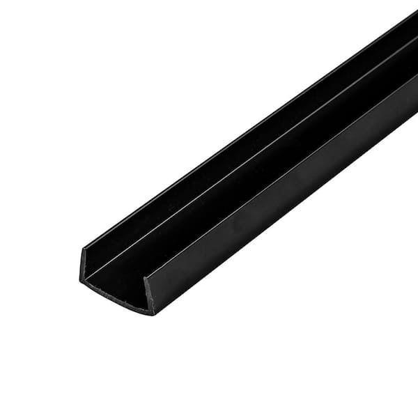 Outwater 3/8 in. D x 3/4 in. W x 48 in. L Black Rigid PVC Plastic U-Channel Moulding Fits 3/4 in. Board, (3-Pack)