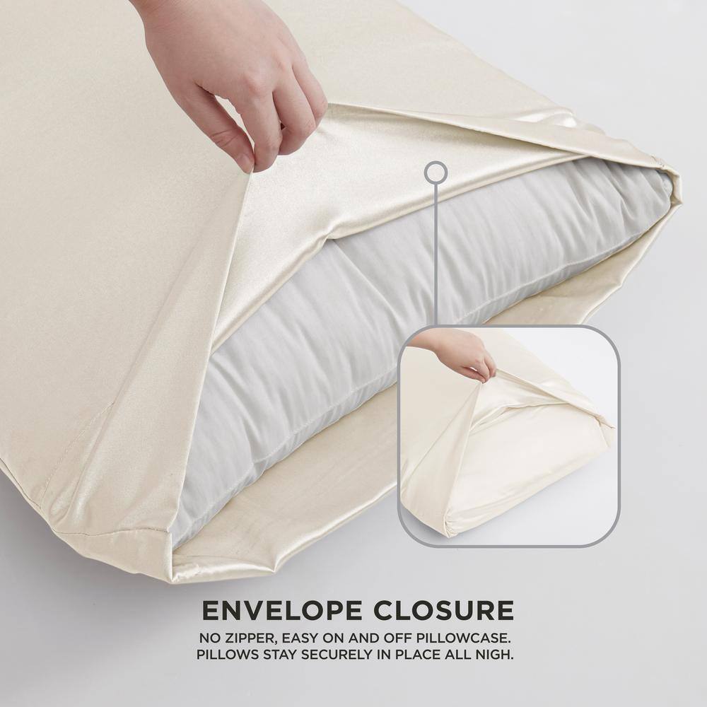 Ivory Twin XL Satin Deep Pocket Sheet Set