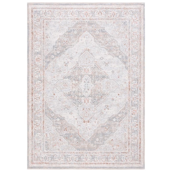 SAFAVIEH Marmara Beige/Blue Rust 4 ft. x 6 ft. Border Floral Area Rug