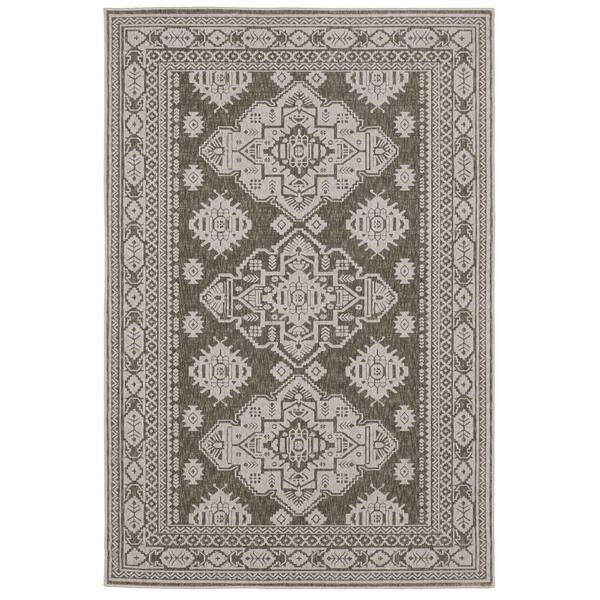 AVERLEY HOME Imperial Gray 4 ft. x 6 ft. Oriental Triple Medallion Persian-Inspired Polyester Indoor Area Rug