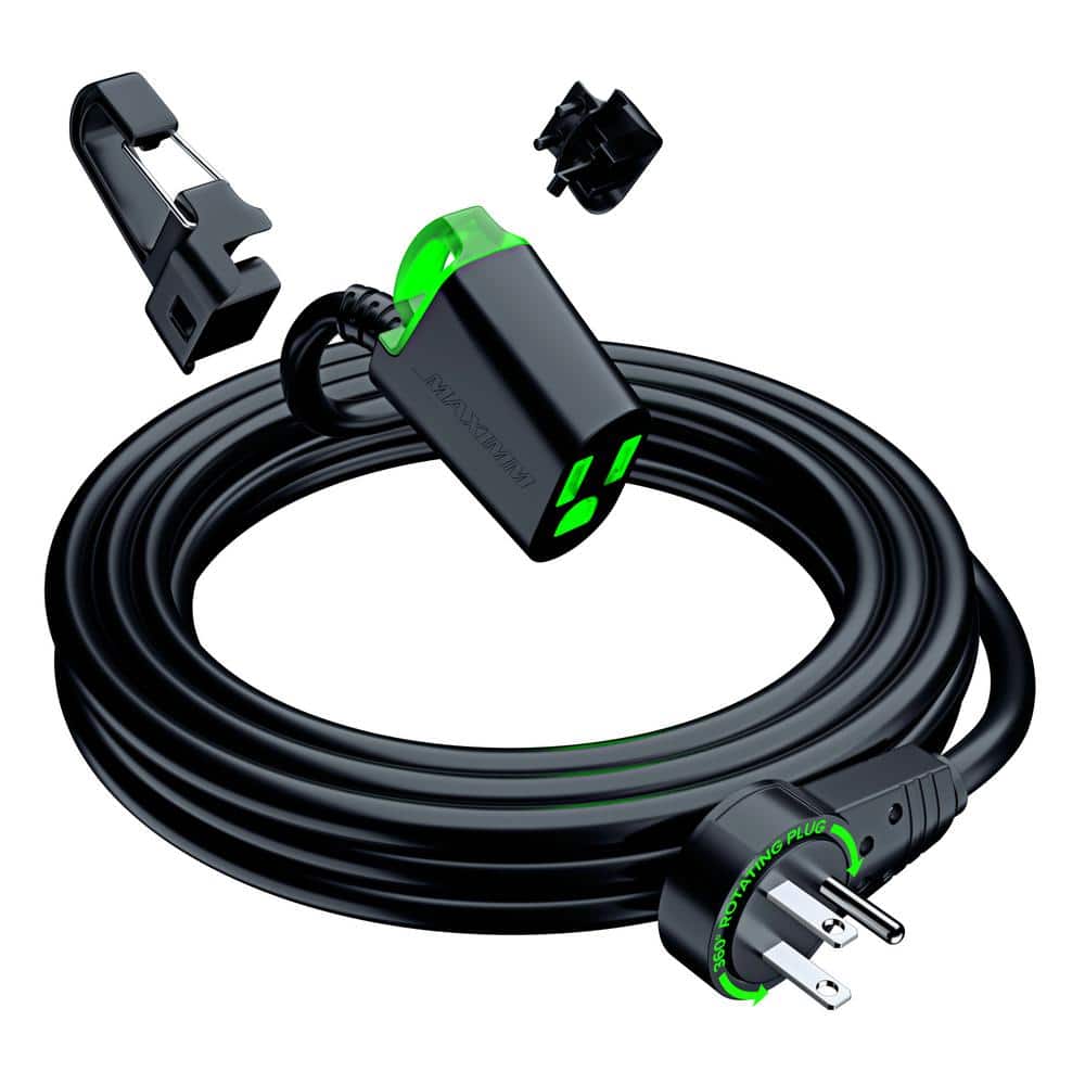 15 ft. 16 / 3 Light Duty Indoor Extension Cord 360° Rotating Flat Plug 1-Outlet with Handle with Hook (Lighted) Black price history on PriceWatchPro