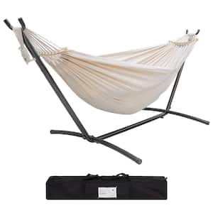 Portable White Hammock Bed with Stand Set with Carrying Bag