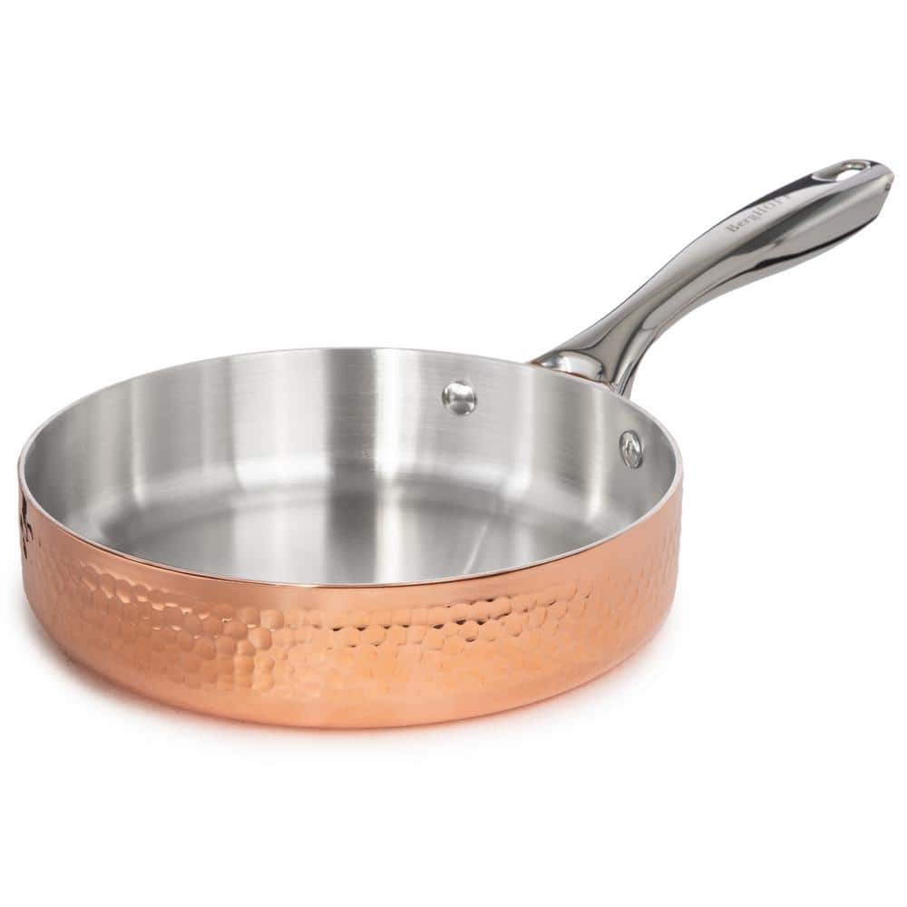 Vintage Hammered Copper and Stainless Steel 10-Piece Cookware Set