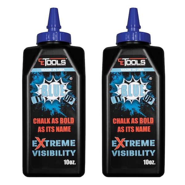 CE TOOLS Chalk Reel 10oz. Blue It Up Premium Hydrophobic Water Repellent Marking  Chalk 2pk CET102B - The Home Depot