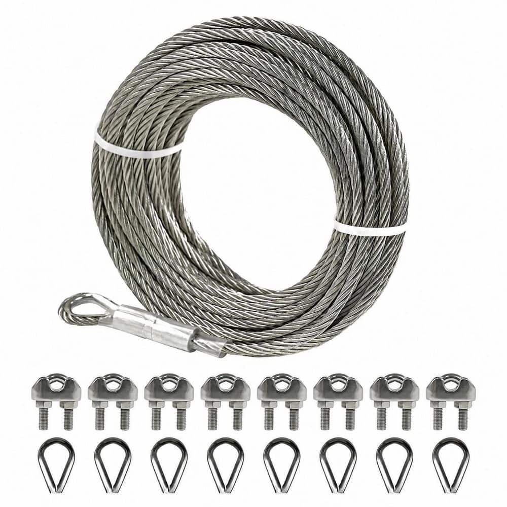1/4 inch Stainless Steel Cable Kit 25FT Wire Rope 7x19 Strands with Clamps Thimbles for Zipline Deck Railings price history on PriceWatchPro