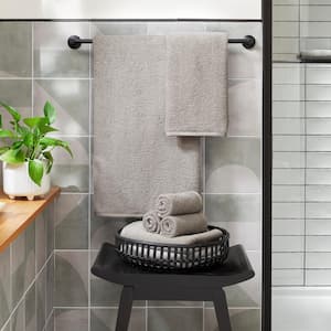 Cotton 4-Piece Gray Bath Towel Set
