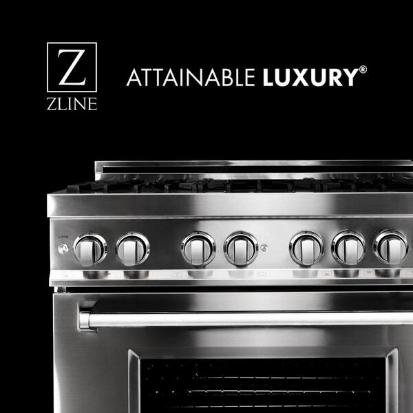 Zline Kitchen And Bath 30 In 4 0 Cu Ft Gas Range With Convection Gas Oven In Durasnow Stainless Steel Rgs Sn 30 Rgs Sn 30 The Home Depot