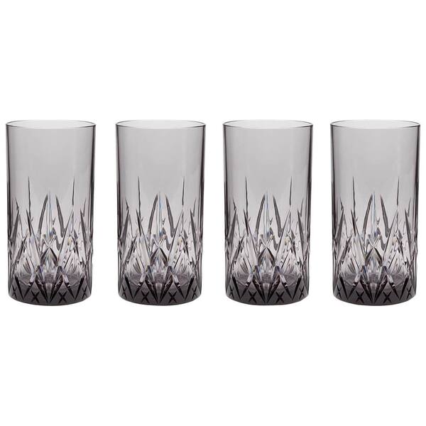 Q Squared Aurora Twilight 23 oz. Highball Tumbler in Gray (Set of 4)