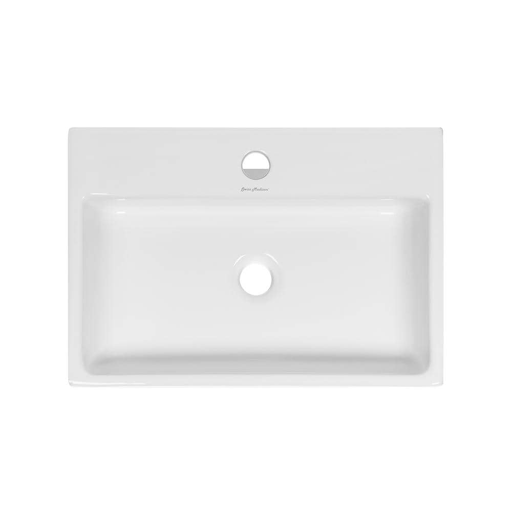 Claire 21" Glossy White Ceramic Vessel Sink
