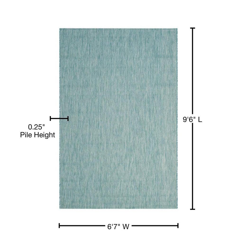 Aqua Delano Easy-Care 6'7" x 9'6" Synthetic Indoor/Outdoor Rug