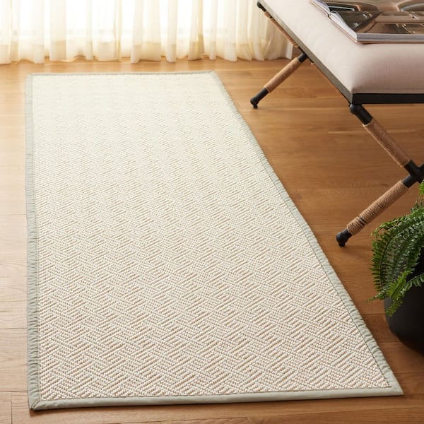 Napa Faux Sisal 2 ft. x 8 ft. Natural/Beige Diamond Geometric Runner Rug