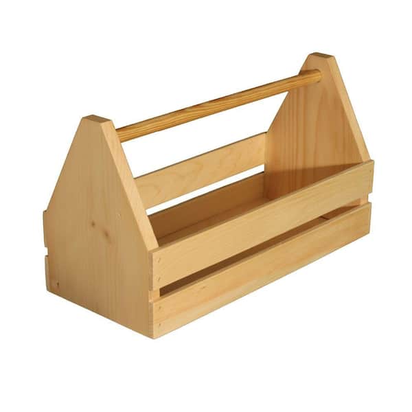 Crates & Pallet 18 in. x 11 in. Natural Pine Wooden Toolbox 67330 - The  Home Depot