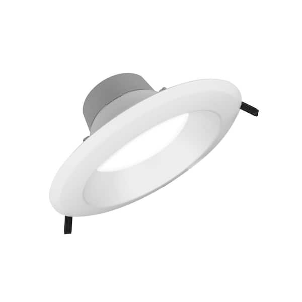 NICOR CLRv3 8 in. Selectable CCT Canless White Commercial Integrated LED Recessed Light Trim
