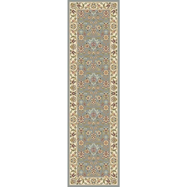 Lyndhurst Light Blue/Ivory 2 ft. x 8 ft. Border Runner Rug
