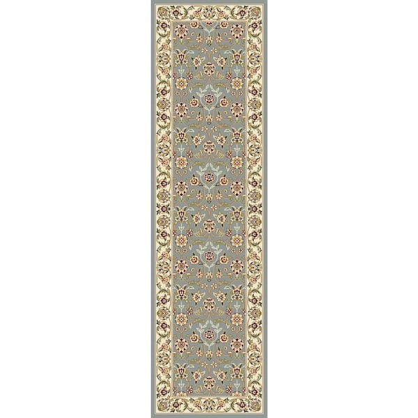 SAFAVIEH Lyndhurst Light Blue/Ivory 2 ft. x 8 ft. Border Runner Rug