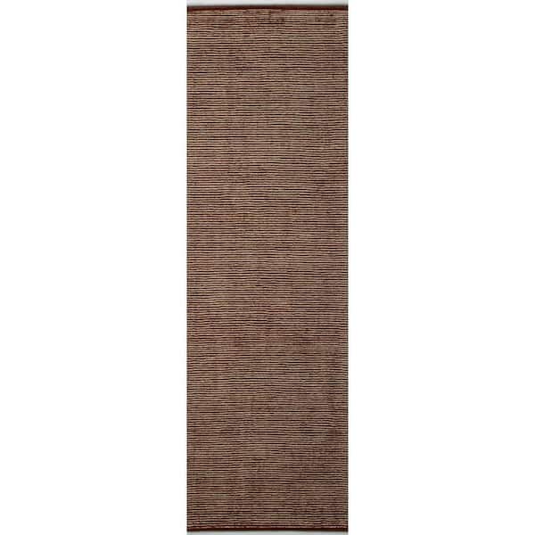 Contempo Cinnamon 3 ft. x 8 ft. (2 ft. 6 in. x 8 ft.) Striped Contemporary Runner Rug