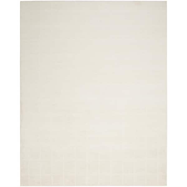 Nourison Serenity Home Ivory Cream 5 ft. x 7 ft. Linear Contemporary Area Rug