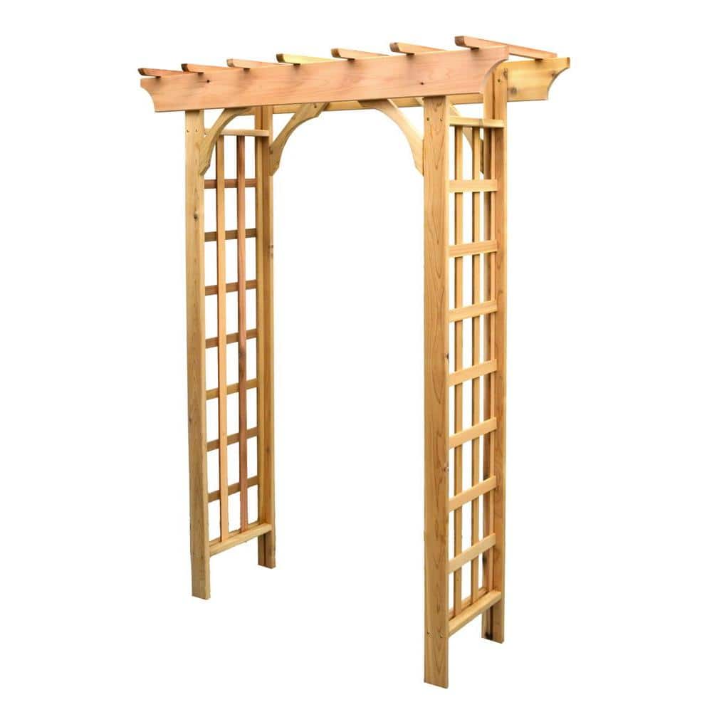 82 in. x 64 in. Cedar Roseleaf Arbor