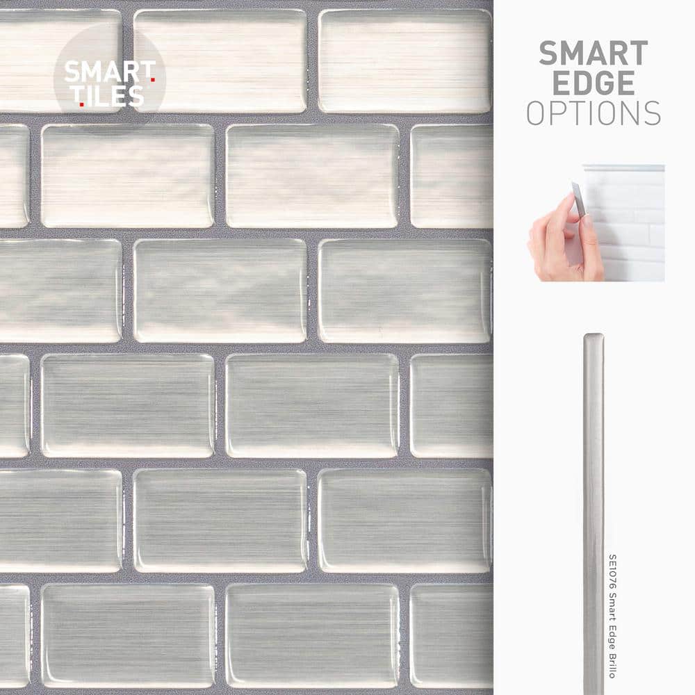 Metallic Gray Self-Adhesive 3D Peel and Stick Backsplash Tiles