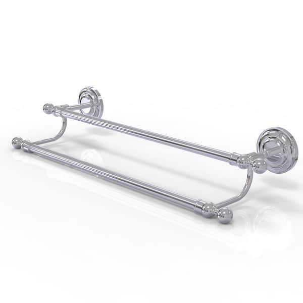 Allied Brass Que New Collection 24 in. Wall Mounted Double Towel Bar in Polished Chrome