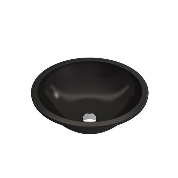 Parma 22 in. Undermount Fireclay Bathroom Sink in Matte Black with Overflow