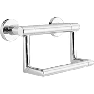 Decor Assist Contemporary Toilet Paper Holder with Assist Bar in Chrome