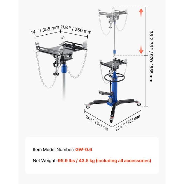 SKYSHALO Hydraulic Transmission Jack, 1322 lbs. Capacity