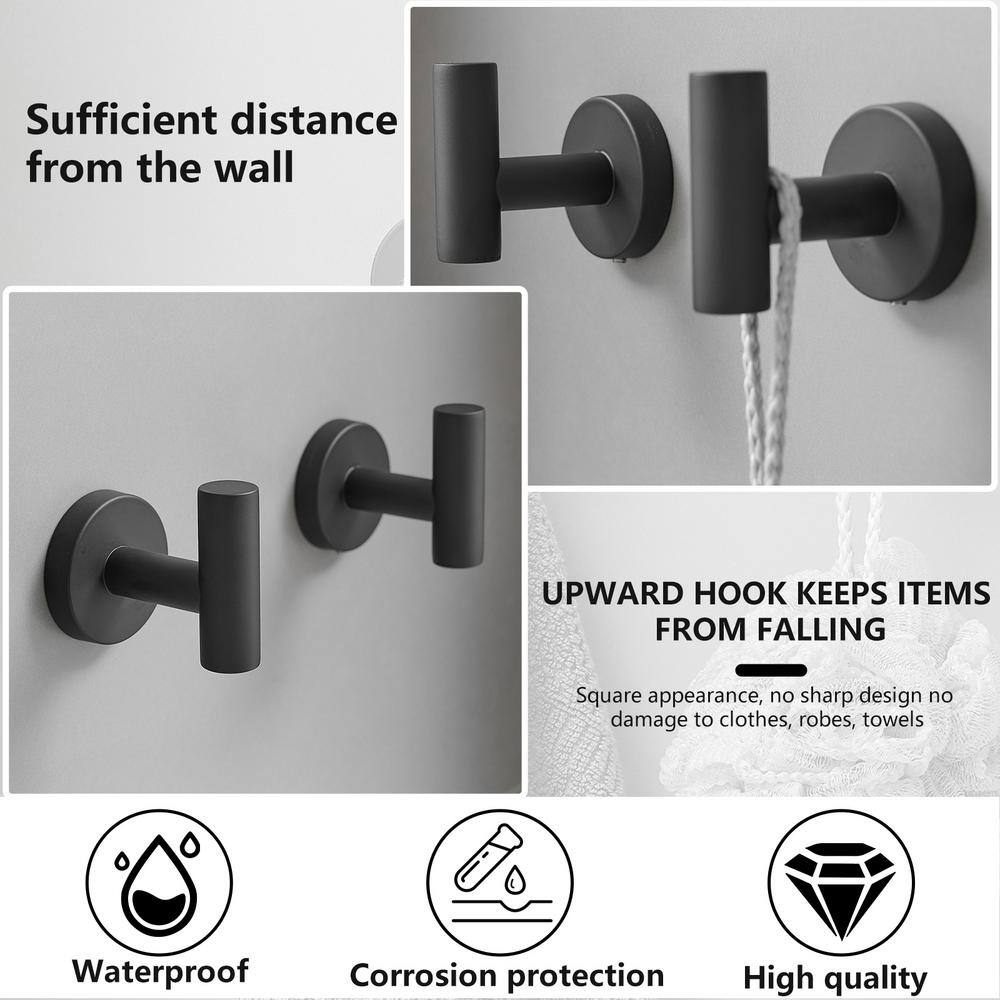 Matte Black Stainless Steel 4-Piece Bathroom Hardware Set