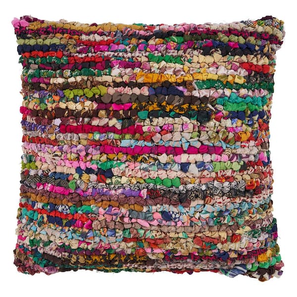 LR Home Lucia Motley Multicolored Graphic Stain Resistant Polyester 26 in. x 26 in. Indoor Throw Pillow