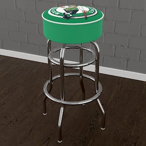 Boston Celtics Logo 31 in. Green Backless Metal Bar Stool with Vinyl Seat