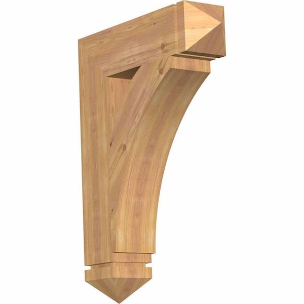 Ekena Millwork 5.5 in. x 32 in. x 24 in. Western Red Cedar Thorton Arts and Crafts Smooth Bracket