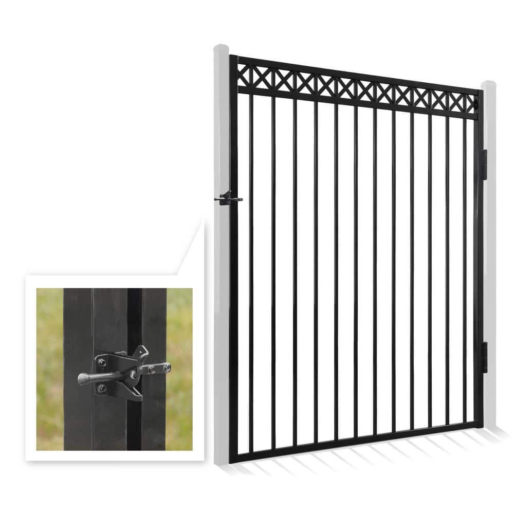 Anti-Rust 5 ft. x 6 ft. Black Steel X-Pattern Fence Gate price history on PriceWatchPro