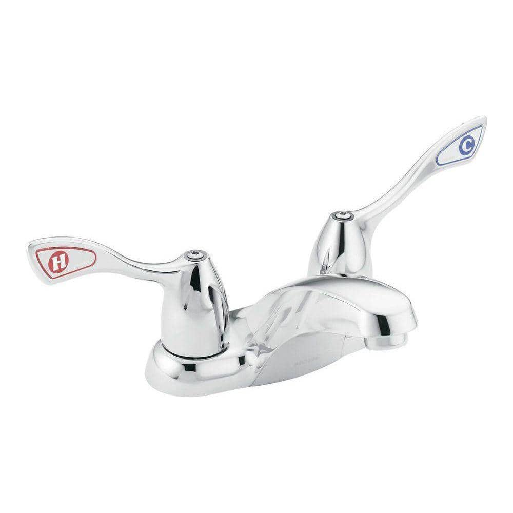 Chrome Modern Double Handle Centerset Bathroom Faucet