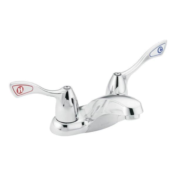 MOEN 4 in. Centerset 2-Handle High-Arc Bathroom Faucet in Chrome