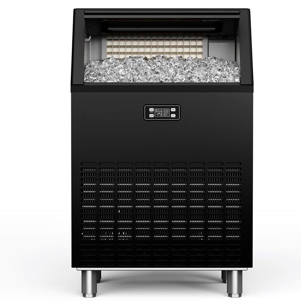 EUHOMY 22 in. 200 lbs. /24H Full Size Cubes Undercounter Commercial Ice Maker in Black