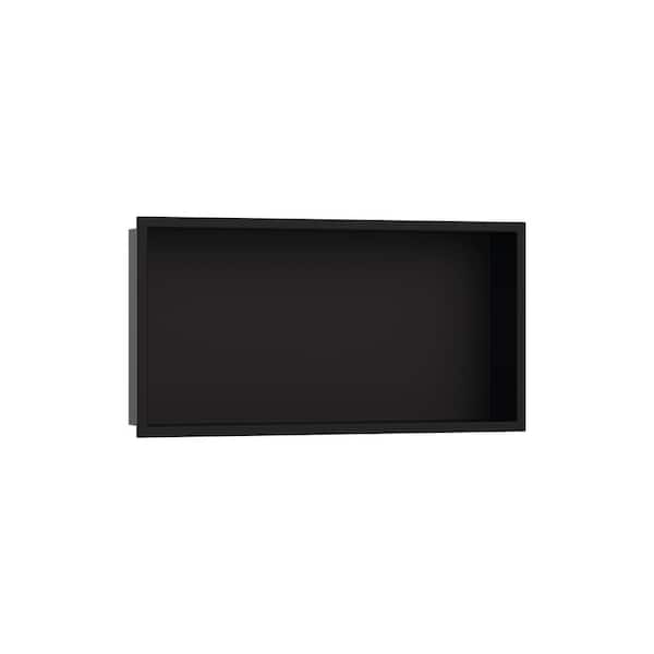 Hansgrohe XtraStoris Original 27 in. W x 15 in. H x 4 in. D Stainless Steel Shower Niche in Matte Black
