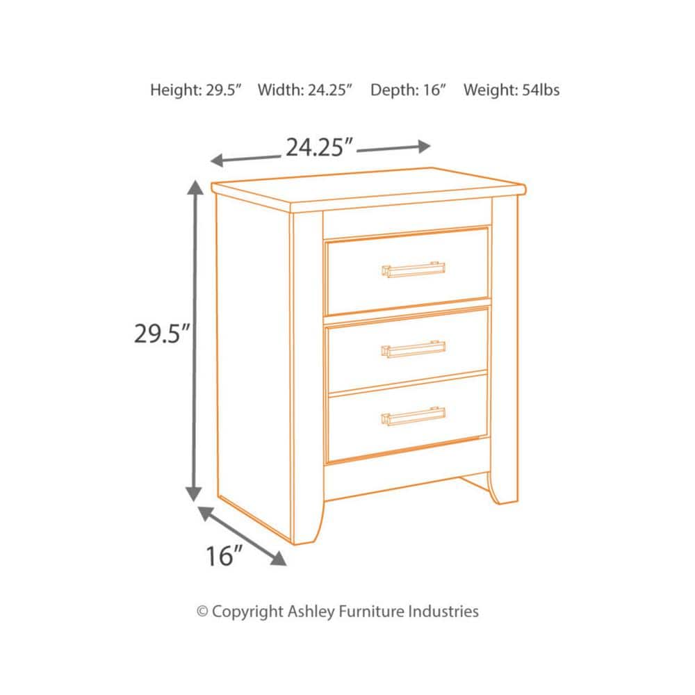 Charcoal Gray 2-Drawer Transitional Nightstand