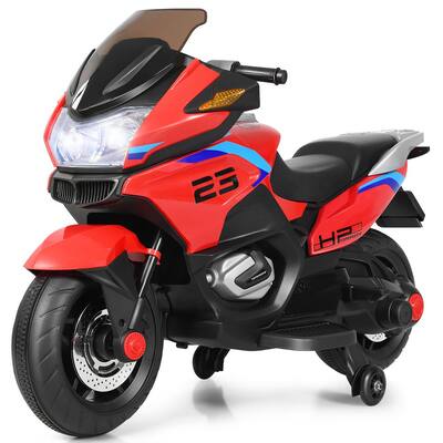 12.8 in. 3 Plus Years old Ride On Motorcycle Electric Motor Bike Red