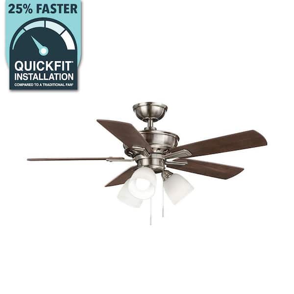 Vaurgas 44 in. LED Indoor Brushed Nickel Ceiling Fan with Light Kit