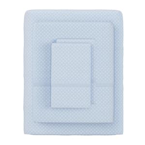 4-Piece Blue 90 GSM 100% Polyester Queen Sheet Set