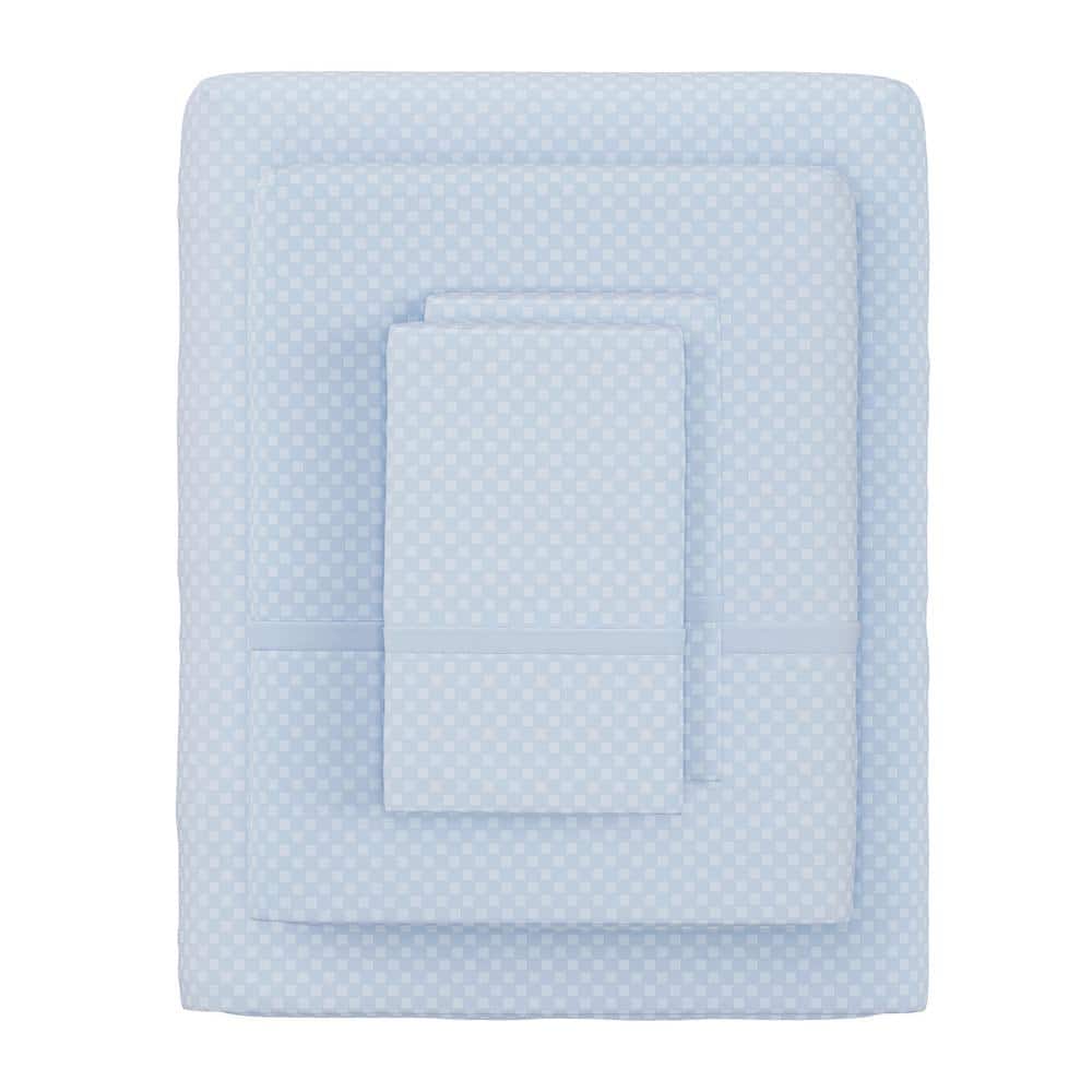 3-Piece Blue 90-GSM 100% Polyester Twin Sheet Set
