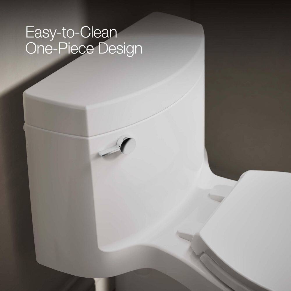 White High Efficiency Elongated One-Piece Toilet with Seat